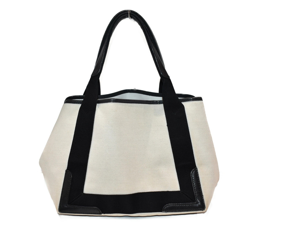 Balenciaga Canvas Blue Ivory Navy Cabas White Handbag Blue White